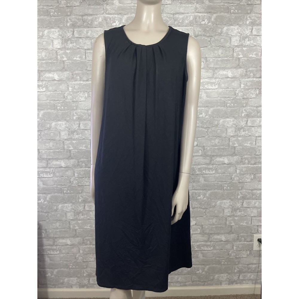 J Jill Wearever Medium Stretch Black Sleeveless Knee Length Dress